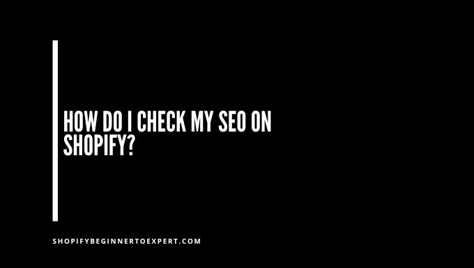 How Do I Check My Seo on Shopify